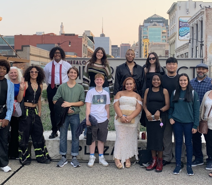 Buffalo State theater students and faculty in the theater district