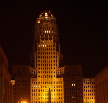 Buffalo City Hall at night