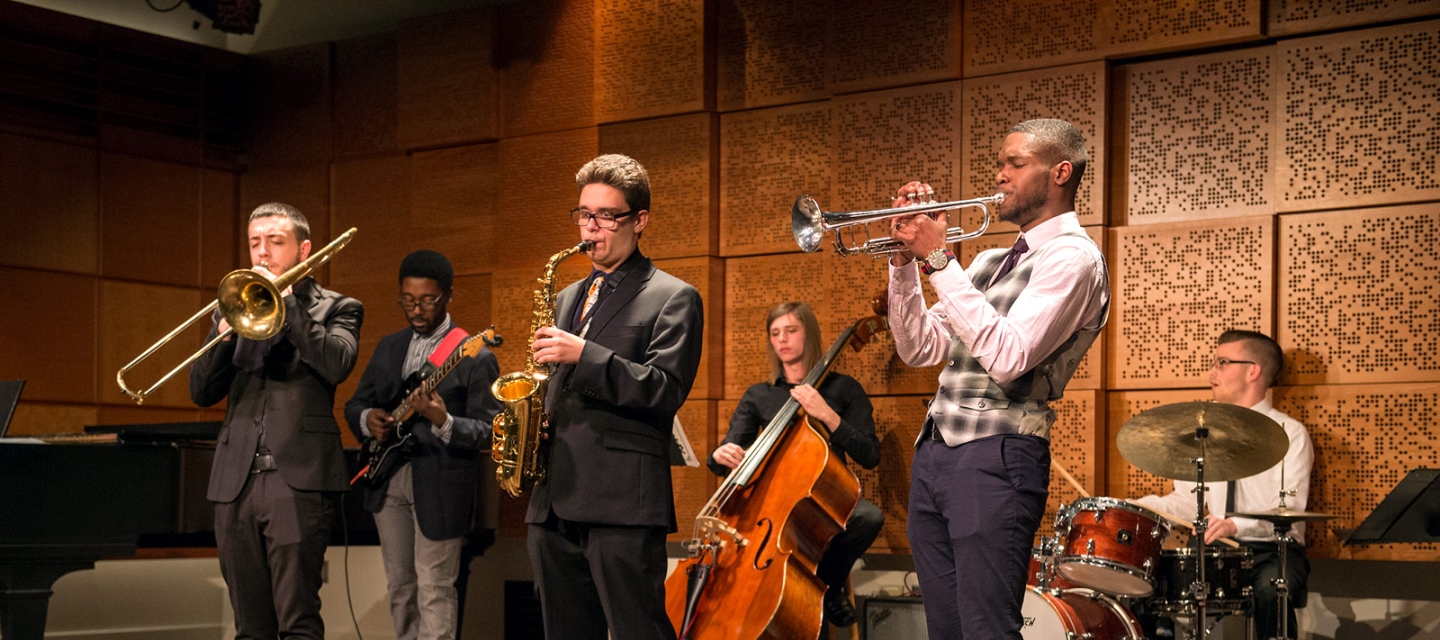 Student jazz group in Ciminelli Recital Hall