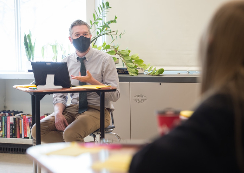 Colin Dabkowski in the classroom