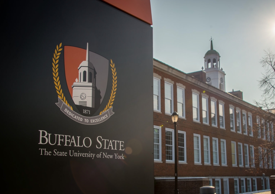 Entrance sign to Buffalo State University